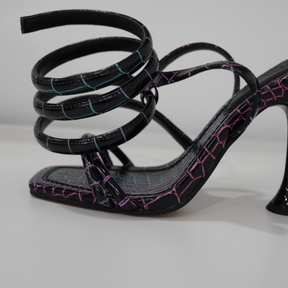 Brash Black & Multi-Color Chunky Block Heel Sanda… - image 4